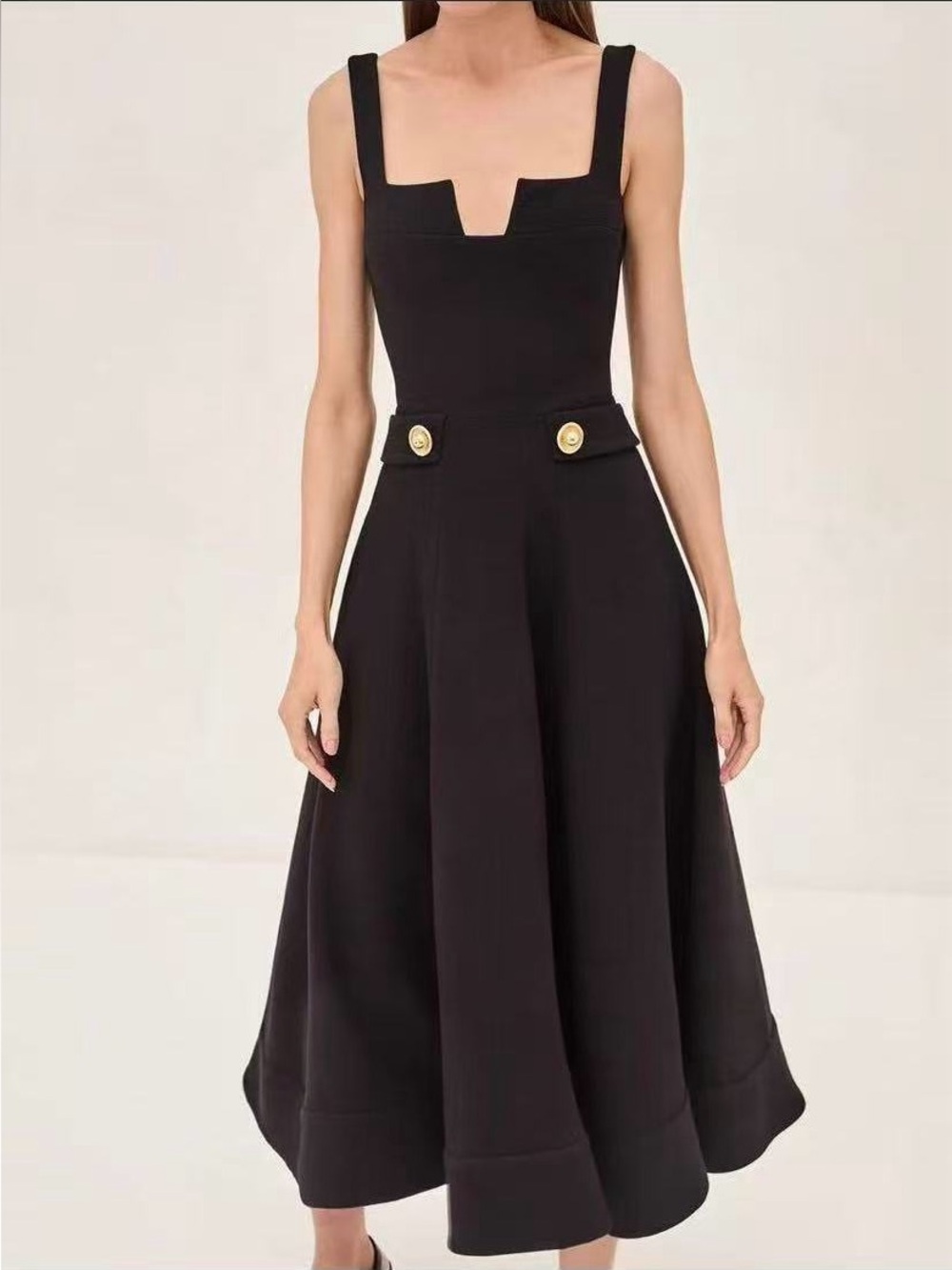 NWOT ALEXIS Fiore Wool Midi Dress in Black, Size S/M